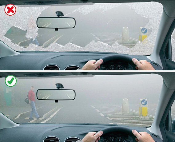 highway code rule 229 make sure your windscreen is completely clear tinified